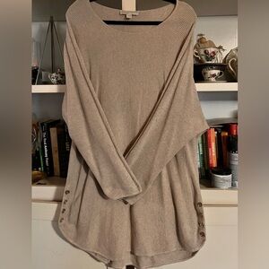 Michael Kors Beige Waffle Knit Boatneck Sweater